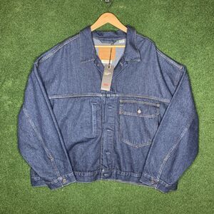 Sz XXL Levi's Stay Loose Denim Premium Trucker Jacket Dark Wash NWT